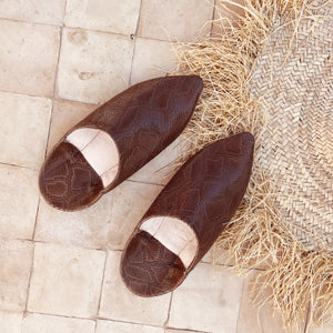 Leather mules Snake