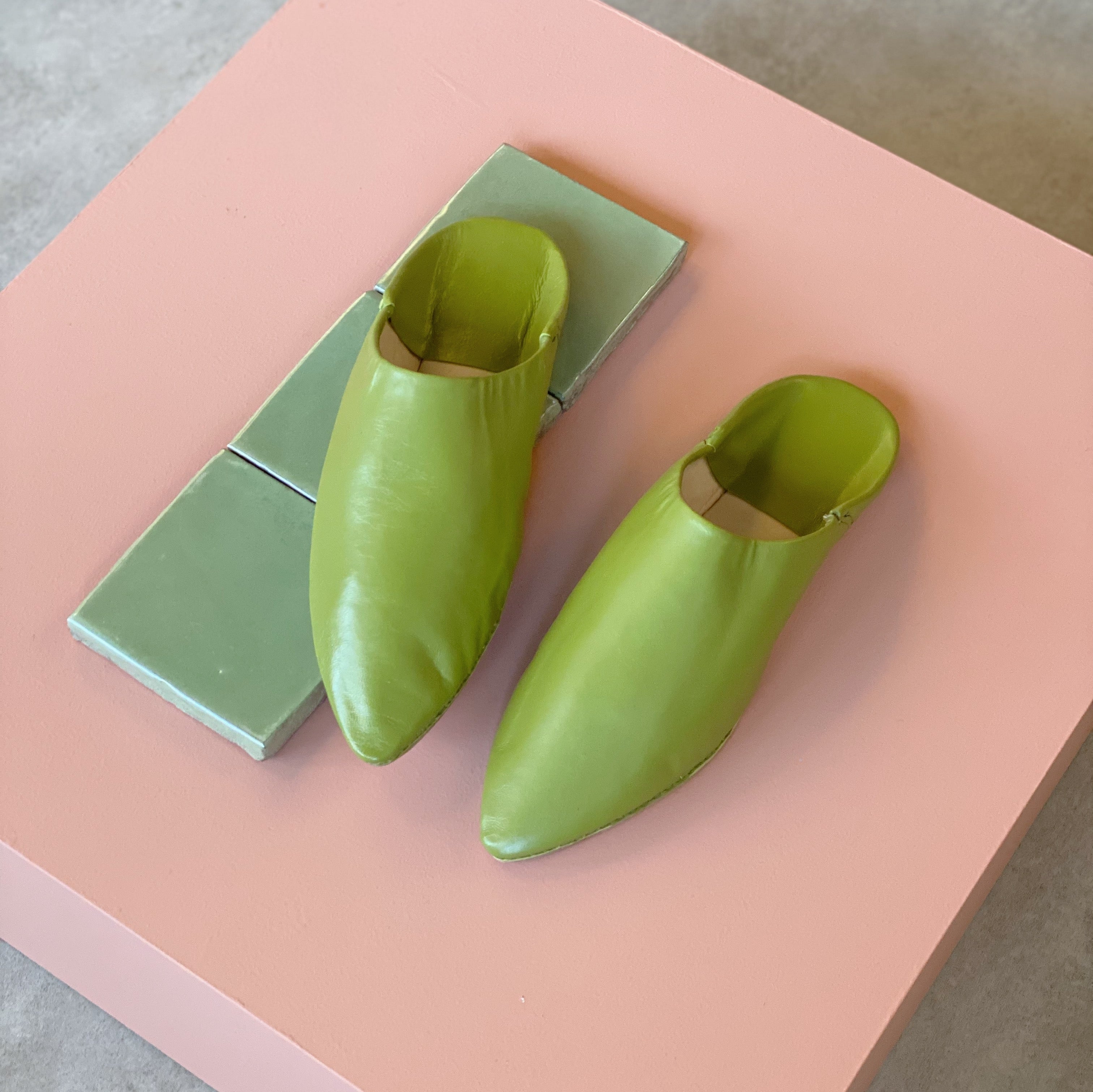 Leather mules Green