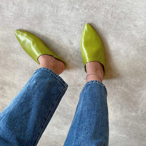 Leather mules Green